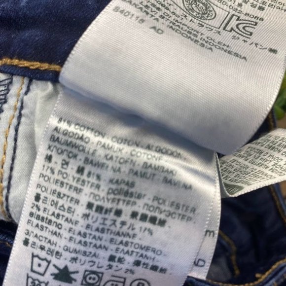 Levi's 711 Skinny Distressed Blue Jeans Women's Size 24 Dark Wash Low Rise - Picture 3 of 8